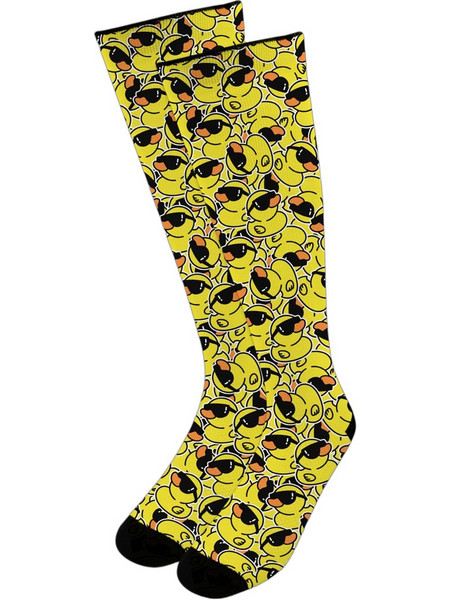 NODO Cool Ducks Ανδρικές Κάλτσες Ψηλές με Σχέδια Κίτρινες PR10078
