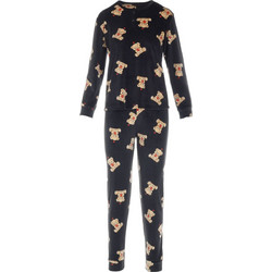 Gsecret Σετ Γυναικείες Πιτζάμες Χειμωνιάτικες Fleece Μαύρες F68610-39887