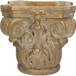 JK Home Decoration Κασπώ Πήλινο Χρυσό 17cm