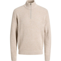 Jack & Jones Ανδρικό Πουλόβερ με Φερμουάρ Μπεζ 12299097