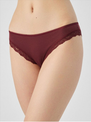 Minerva Γυναικείο Slip με Δαντέλα Μπορντό 90-81634-212