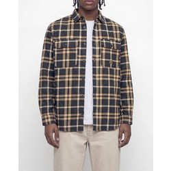 Jack & Jones Ανδρικό Πουκάμισο Βαμβακερό Καρό Μακρυμάνικο Κανονική Γραμμή Overshirt Καφέ 12301357