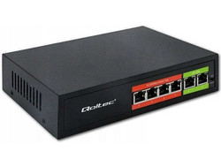 Qoltec 52289 Unmanaged L2 Switch με 4 Θύρες Ethernet 1000Mbps και 2 SFP θύρες