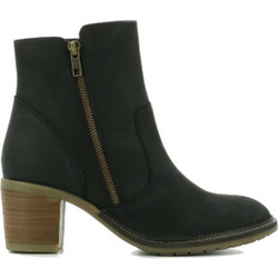 Kickers Γυναικεία Μποτάκια Αστραγάλου Suede Μαύρα με Χοντρό Χαμηλό Τακούνι 734180-5081