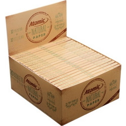 ATOMIC Natural Papers King Size Maxi Pack με τζιβάνες 0164500 (13.5 g/m2) κουτί των 20