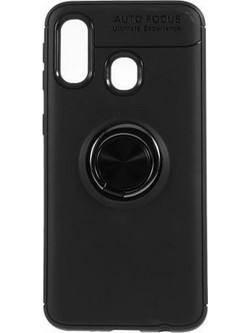 Forcell Ring Back Cover Black (Galaxy A40)