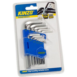 Kinzo Σετ εργαλεία κλειδιών Allen 13 τεμαχίων chrome vanadium steel, 2.5x7.5x12 cm - Kinzo