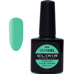 Elixir Semigel 854 Caribbean Green Ημιμόνιμο Βερνίκι Νυχιών 8ml