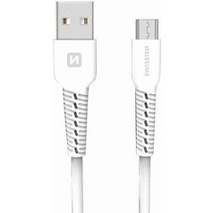 Καλώδιο Φόρτισης SWISSTEN (SW71505521) USB-A σε Micro USB - 3A, QC, USB 2.0 - 1m - Λευκό SW71505521