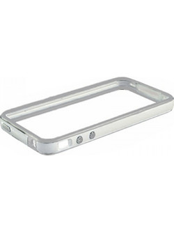 VOLTE-TEL ΘΗΚΗ IPHONE 4G/4S BUMPER METAL BUTTON WHITE-GREY