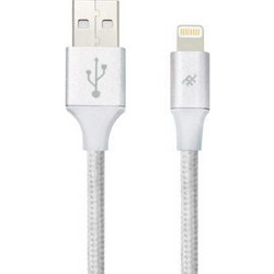 iFrogz-Uniquesync Premium-Nylon Braided Lightning Cable 1,5m Silver IFUSLC-SL1