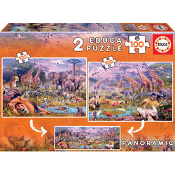 Παιδικό Puzzle Educa Wild Animals 2x100 Κομμάτια
