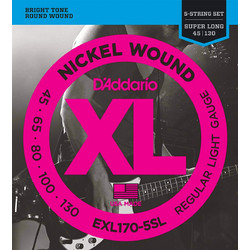 D'Addario EXL170-5SL Σετ 5 Χορδές Ηλεκτρικού Μπάσου Nickel Plated Steel 45-130" Light Tension
