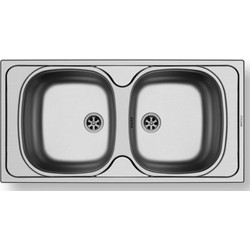 Pyramis Basic E33/33 Ένθετος Νεροχύτης Inox Αντιστρεφόμενος Σατινέ 86x43.5cm 100150801