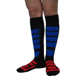 Κάλτσες Dimi Socks Ski-Snowboard Λεπτές θερμικές merino wool ΜΠΛΕ ΚΟΚΚΙΝΕΣ