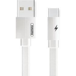 Remax Braided USB 2.0 Cable USB C male USB A male Λευκό 1m 2.1A (Kerolla) RC-094a