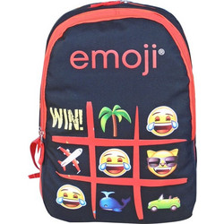 Paxos Emoji Xox Σχολική Τσάντα Πλάτης Δημοτικού Μαύρη 167803