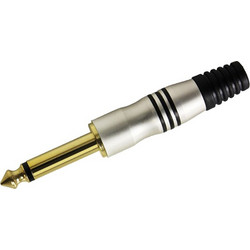 Adam Hall 7510 - Βύσμα καρφί αρσενικό 6,3mm TS δύο επαφών προέκτασης gold plate