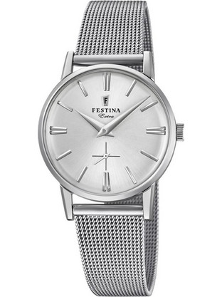 Festina Γυναικείο Ρολόι με Ασημί Μεταλλικό Μπρασελέ F20258/1