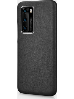 iCarer Grained Series Δερμάτινη Σκληρή Θήκη Huawei P40 - Quiet Night Black (XHP40005-BK)