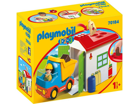 Playmobil 1-2-3 Φορτηγό με Γκαράζ για 1,5+ Ετών 70184