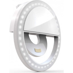 RK-12 White Επαναφορτιζόμενο LED Selfie RING LIGHT