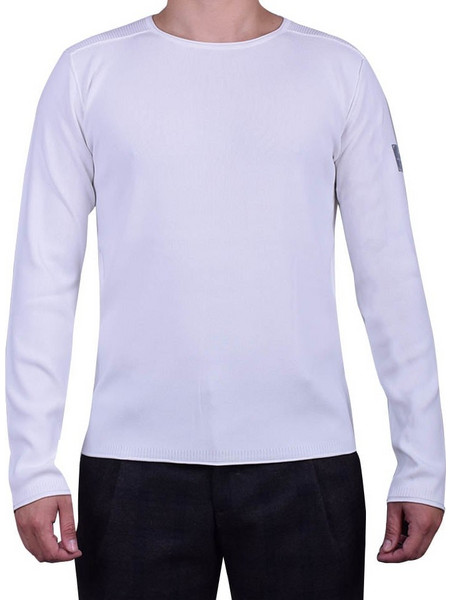 WELLENSTEYN PULLOVER t-shirt λαιμοκοψη 100%βαμβακι λευκο μακρυμανικο κανονικη γραμμη