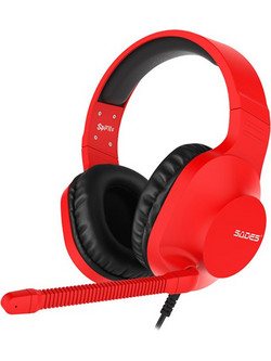 Sades Spirits Gaming Headset Over Ear Red