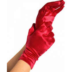 LEG AVENUE SATIN GLOVES RED
