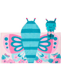 Stephen Joseph Butterfly Παιδικό Πόντσο Θαλάσσης Ροζ 60x117cm SJ100425B
