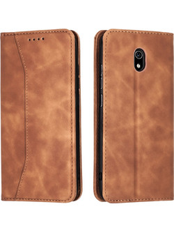 Bodycell Pu Leather Book Case Brown (Xiaomi Redmi 8A)