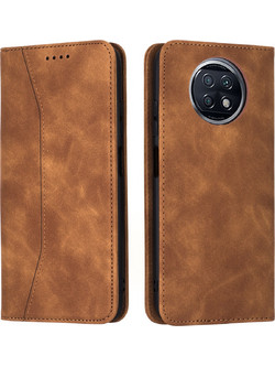Bodycell Pu Leather Book Case Brown (Xiaomi Note 9T)
