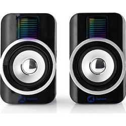 Nedis GSPR20020 Ηχεία Υπολογιστή 2.0 10W με RGB Φωτισμό Black