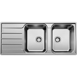 Blanco Lemis 8 S-IF Ένθετος Νεροχύτης Inox Αντιστρεφόμενος Σατινέ 116x50cm