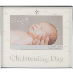 Bambino Επάργυρη Κορνίζα Βάφτισης Christening BR75445