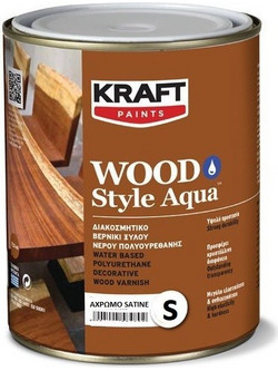 Kraft Paints Wood Style Βερνίκι Επιφάνειας Ξύλου Διαλύτου Satin 0.75lt