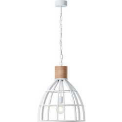 Brilliant Matrix Vintage 93793/05 Κρεμαστό Φωτιστικό Οροφής Καμπάνα Μονόφωτο Λευκό