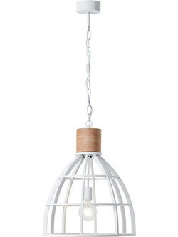 Brilliant Matrix Vintage 93793/05 Κρεμαστό Φωτιστικό Οροφής Καμπάνα Μονόφωτο Λευκό