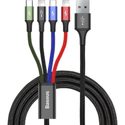 Baseus Rapid Braided Καλώδιο USB σε 2x Lightning / Type-C / Micro USB 1.2m (CA1T4-A01)