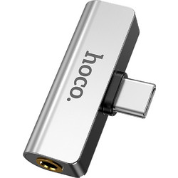 Αντάπτορας HOCO LS26 USB Type-C σε USB Type-C & 3.5mm Ασημί