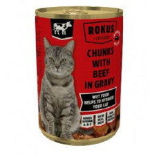 Rokus Adult Chunks with Beef in Gravy 415gr