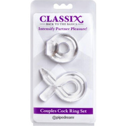 Pipedream Classix Couples Cock Ring Σετ Ελαστικά Δαχτυλίδια Πέους Σιλικόνης Διαφανή 2τμχ