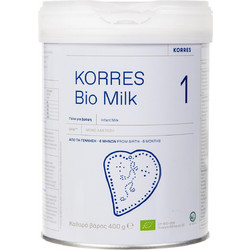 Korres Bio Milk 1 Βιολογικό Βρεφικό Γάλα Σκόνη 0m+ Χωρίς Ζάχαρη 400gr