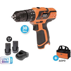 Krausmann U71012-22S Κρουστικό Δραπανοκατσάβιδο Μπαταρίας 12V Solo 2x2Ah