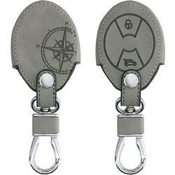 KW PU Leather Θήκη Κλειδιού Mini - 3 Κουμπιά - Navigational Compass / Grey (57029.01)