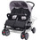 vidaXL Twin Καρότσι για Δίδυμα Grey Black 10110