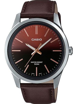 Casio Standard Ανδρικό Ρολόι με Καφέ Δερμάτινο Λουράκι MTP-E180L-5AVEF