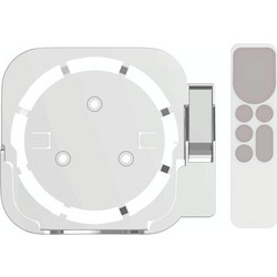 JV06T Set Top Box Bracket + Remote Control Protective Case Set for Apple TV(White + White) (OEM)