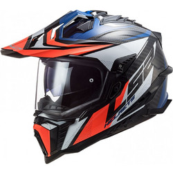 LS2 MX701 Carbon Explorer C Focus Blue / White / Red Κράνος Μηχανής On / Off 1380gr