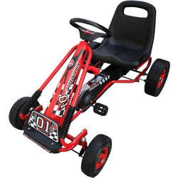 vidaXL Ποδοκίνητο Παιδικό Go Kart Μονοθέσιο με Πετάλια Κόκκινο